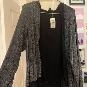 Torrid Black Sparkle Jersey Hoodie